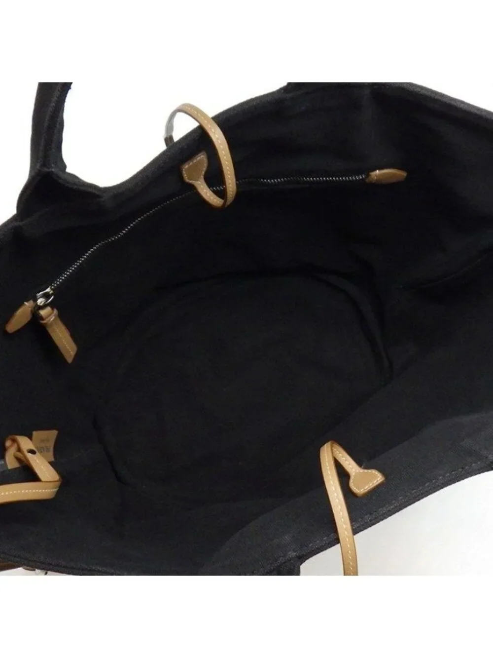 Prada Tote Canapa Bucket Bag Black Canvas Leather Silver